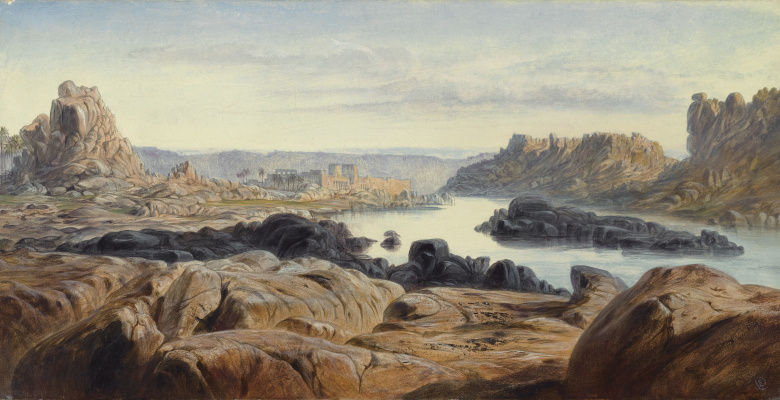 Edward Lear. Phyla and the Nile River, Egypt