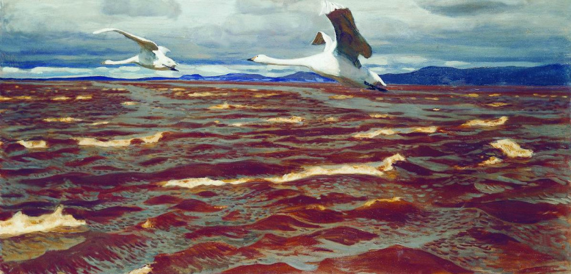 Arkady Alexandrovich Rylov. Swans on the Kama