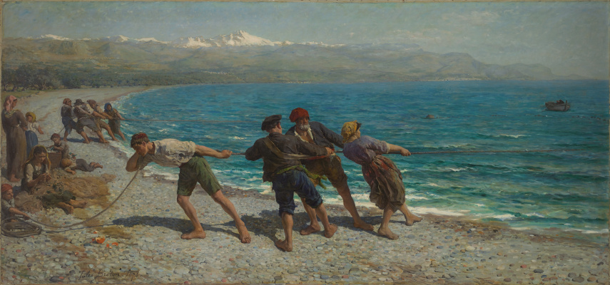 Jules Breton. Fishermen in Menton (Fishermen of the Mediterranean).