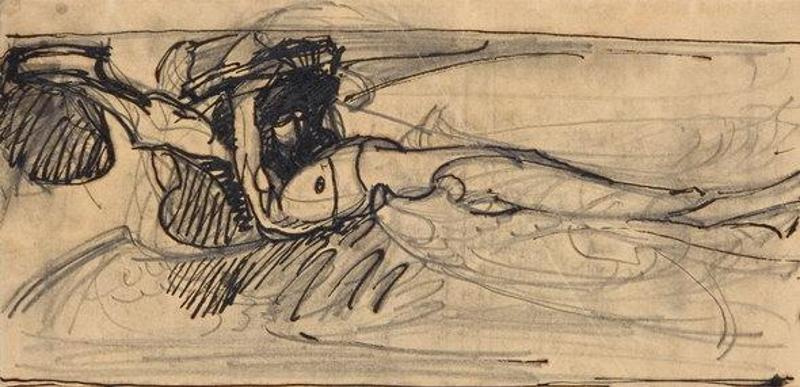 Mikhail Vrubel. A sketch for the painting ‘The Demon Downcast’