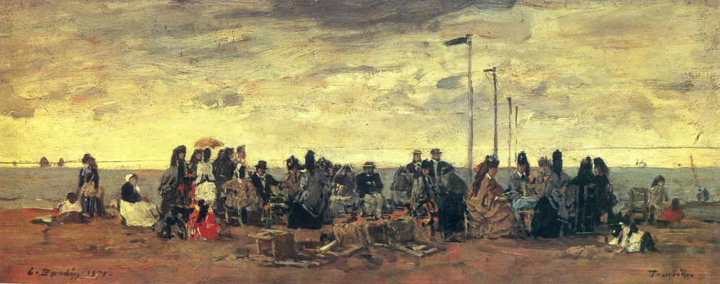 Eugene Boudin. The beach at Trouville