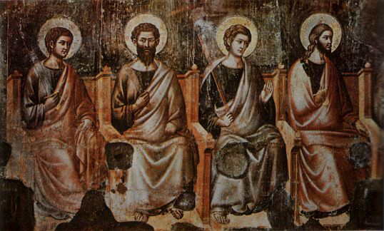 Детали фрески Страшный Суд в монастыре Санта Чичилия