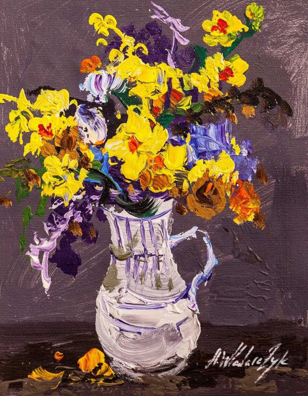 Small Still Life Vase of Flowers Color Bouquet Expressive Abstract Original Matisse Inspired selling Oil Painting Bouquet in Mason Jar