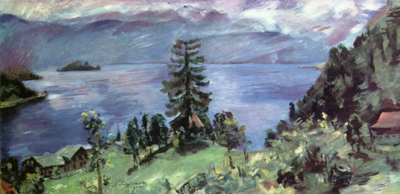 Lovis Corinth. Panorama of lake Walchen, the view from the Church