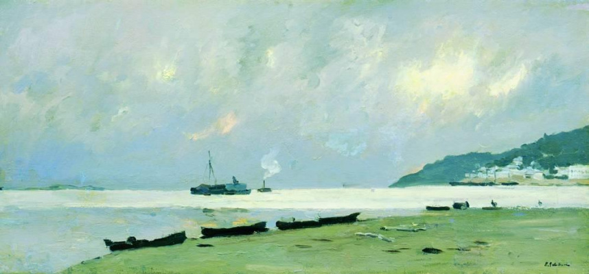 Isaac Levitan. Yuryevets. Cloudy day on the Volga