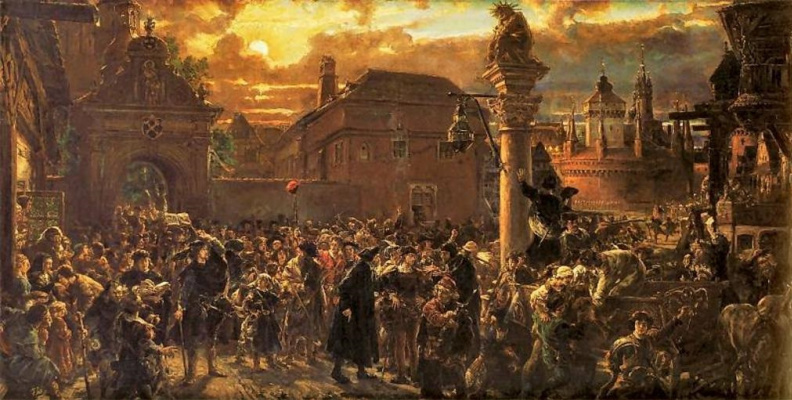 Jan Matejko. The exit of students from Krakow in 1549