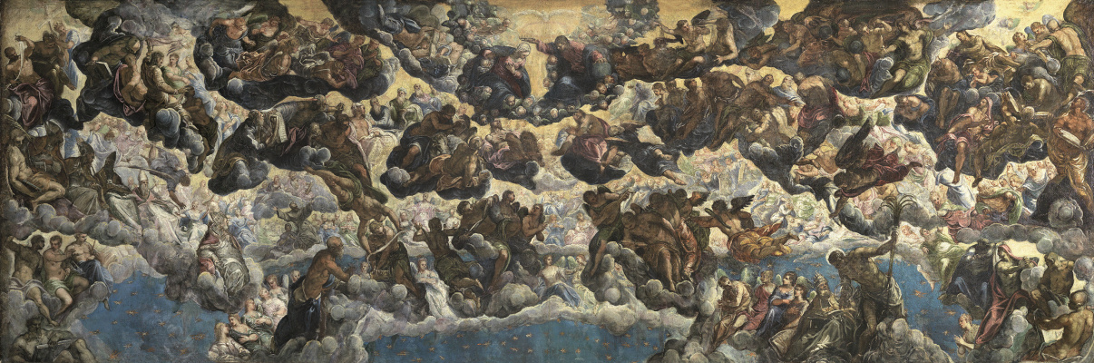 Jacopo (Robusti) Tintoretto. Paradise. A sketch of the painting of the main hall of the Doge's Palace in Venice