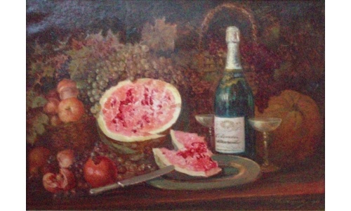 Valerian Fedorovich Ilyushin. Still life with champagne