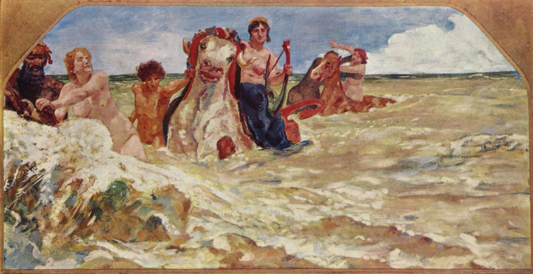 Max Klinger. Mural Villa Albers: Sea goddess in the surf
