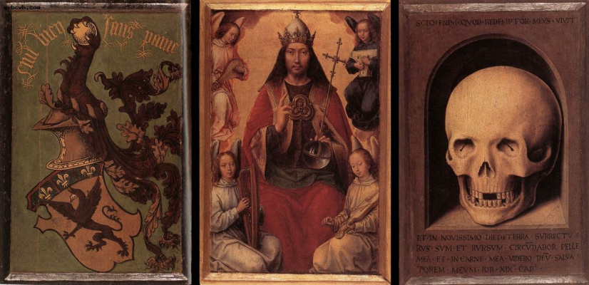 Hans Memling. Triptych of earthly vanity and divine salvation. The reverse side