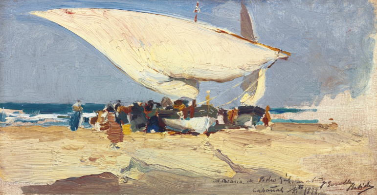 Joaquin Sorolla. Return from fishing. The beach in Valencia