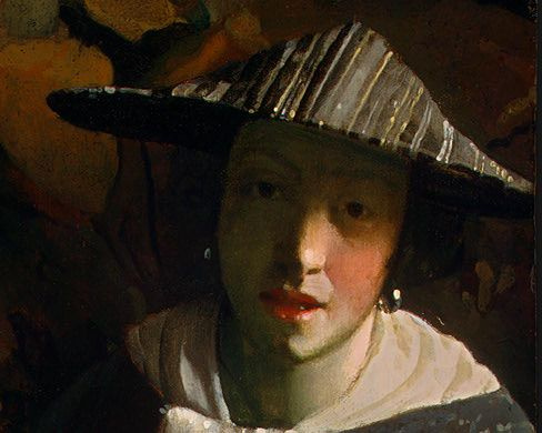 Jan Vermeer. The girl with the flute. Fragment