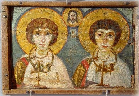Византийская Икона. Святые Сергий и Вакх