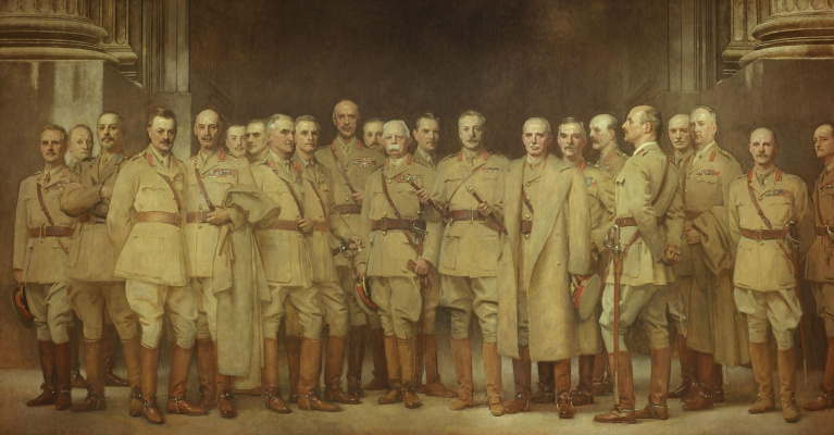 John Singer Sargent. The overall portrait of the officers of the First world war