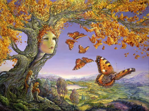 Josephine Wall. Tree of butterflies
