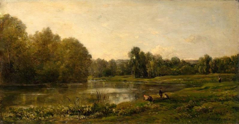 Шарль-Франсуа Добиньи. Пейзаж с рекой Уазой