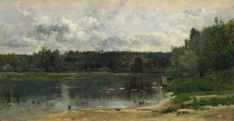 Charles-Francois Daubigny. River. The scene with the ducks