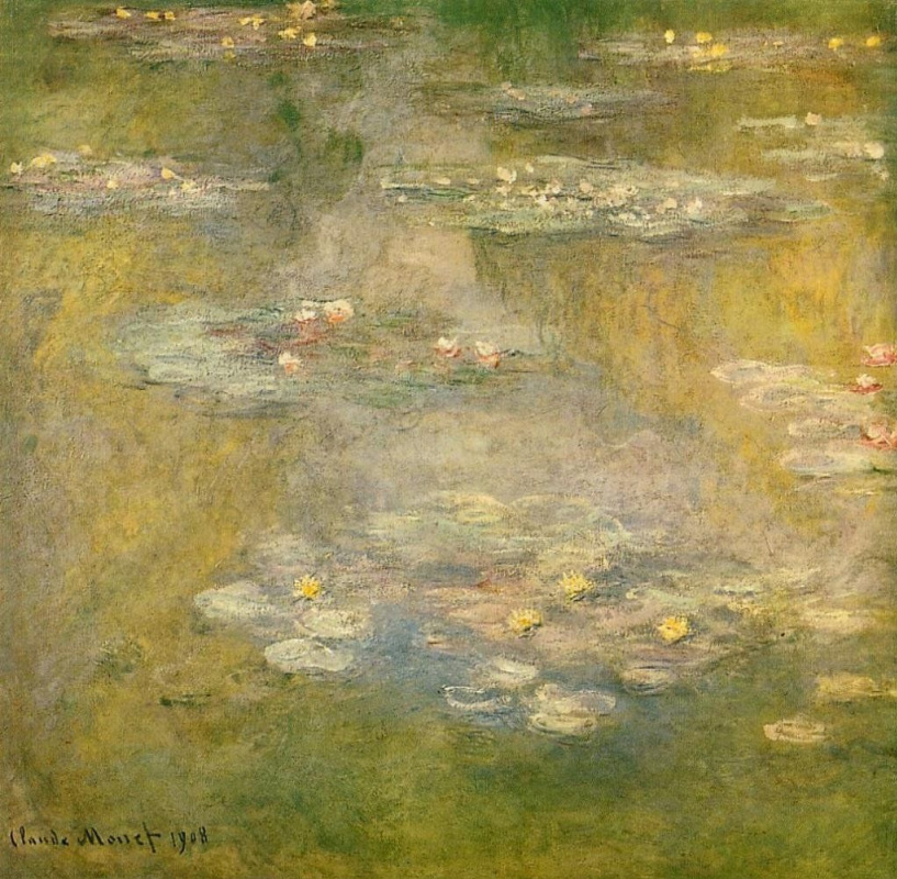 Claude Monet 睡莲, 1908, 81×100 厘米：作品描述| Arthive