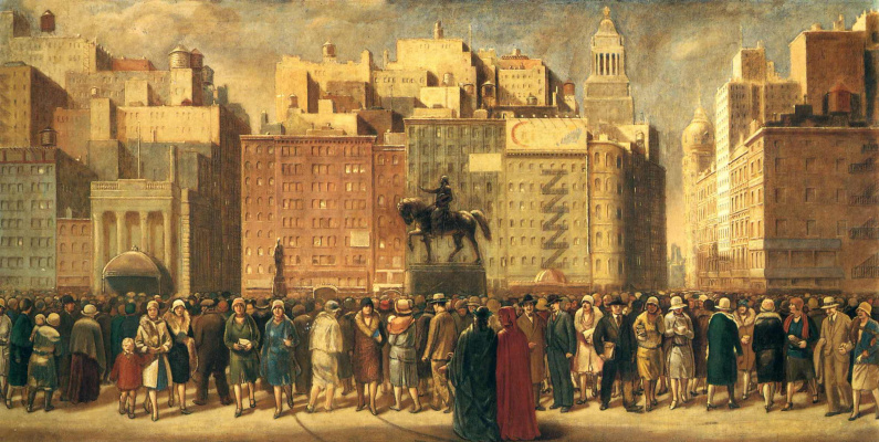 Isabel Bishop. Virgil and Dante in Union square