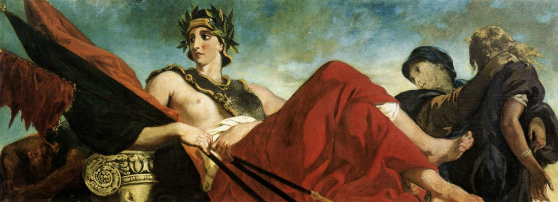 Eugene Delacroix. War (detail of a mural of the Palace of the Bourbons in Paris)