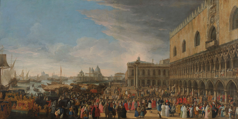 Luke Carlevaris. Llegada del embajador de Francia a Venecia en 1706.