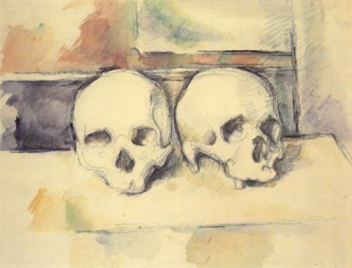 Paul Cezanne. Two skulls