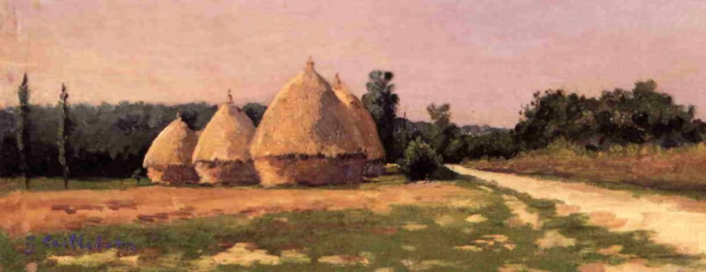Gustave Caillebotte. Landscape with haystacks