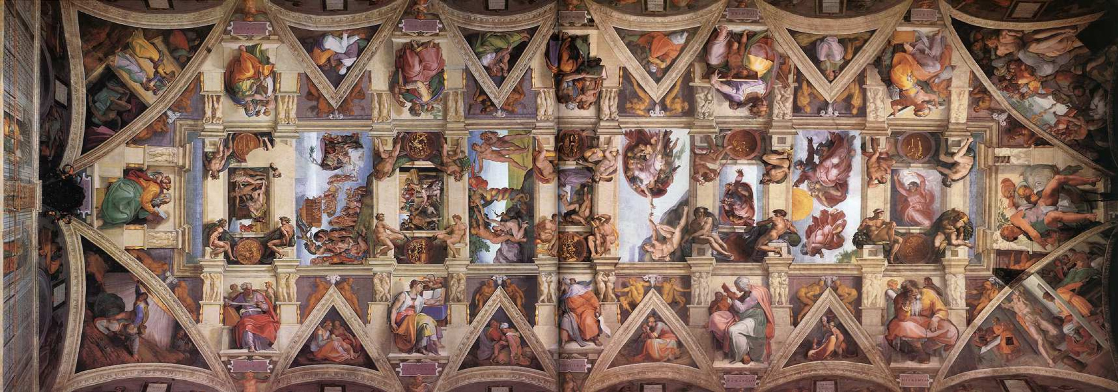 The Ceiling Of The Sistine Chapel By Michelangelo Buonarroti