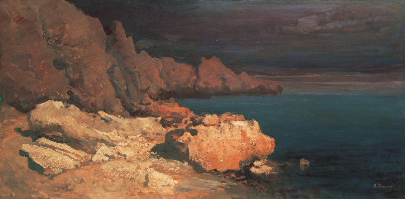 Ivan Ivanovich Trush. Rocky coast at dusk