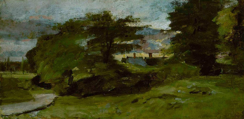 John Constable. Landscape with cottages