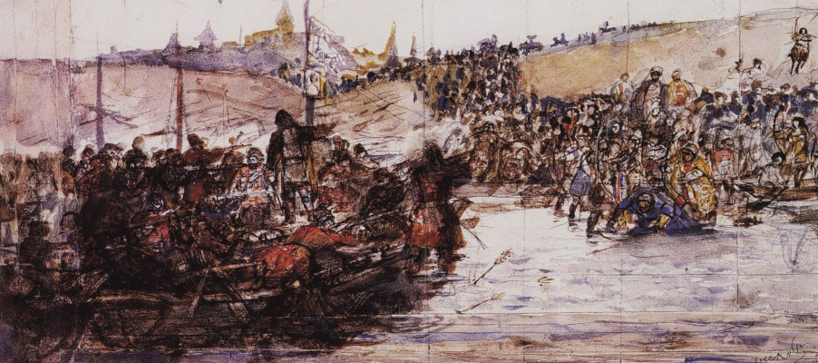 Vasily Ivanovich Surikov. The Conquest Of Siberia By Yermak. A sketch of the composition