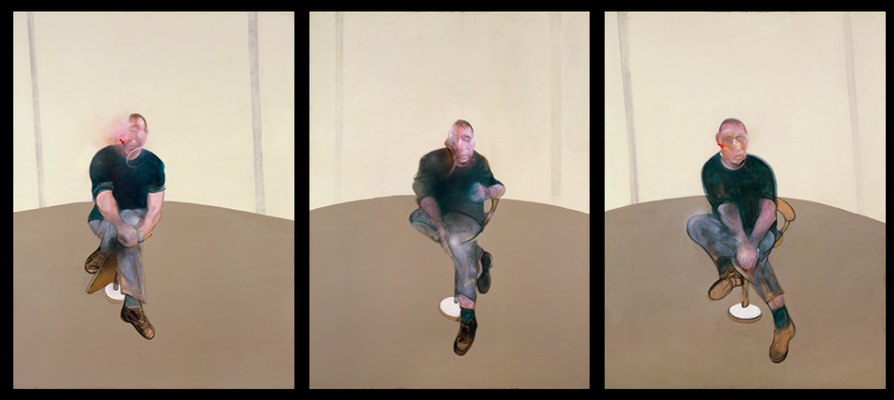 Triptych self portrait sketch, 1986, 443×198 cm by Francis Bacon