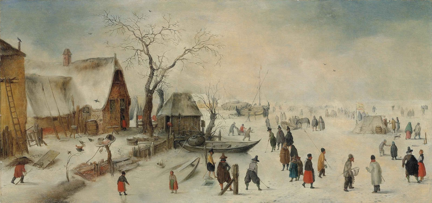 Hendrik Avercamp. Winter landscape with skaters