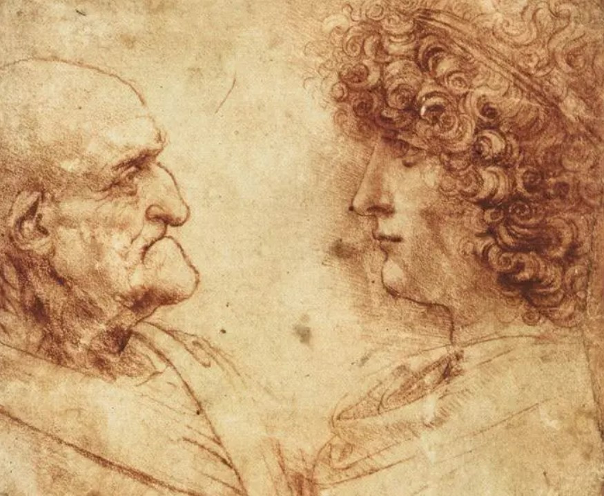 Love Story in Paintings. Leonardo da Vinci and Salai