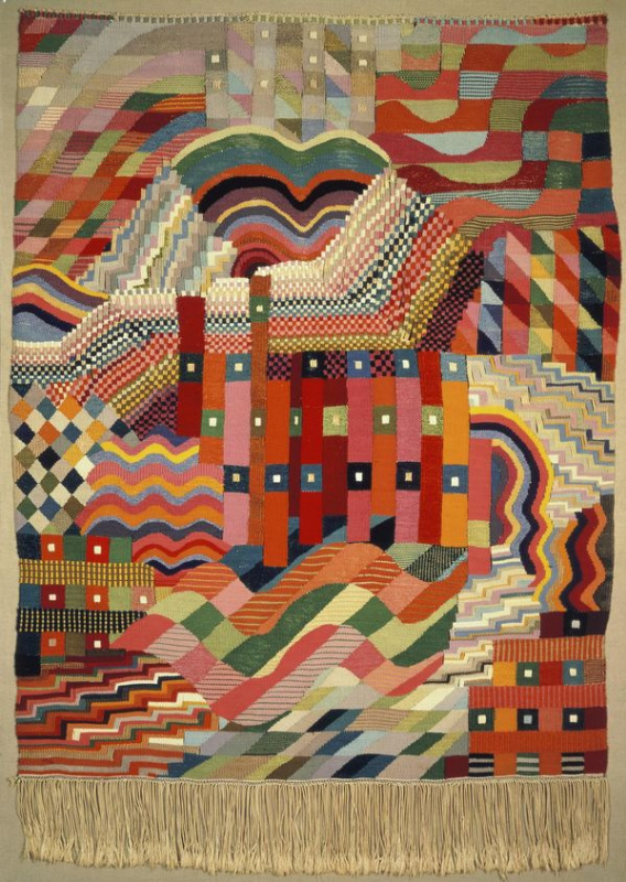 Gunta Stölzl. Slit Tapestry Red-Green, 1927