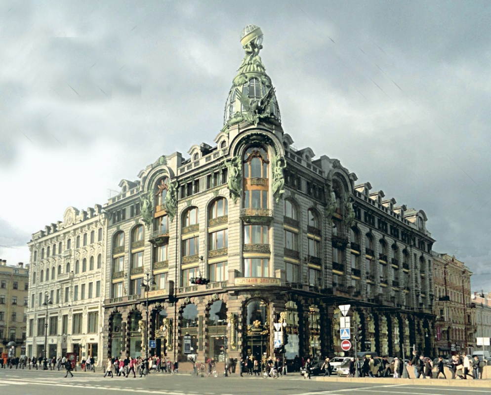 Singer Company house. 1902—1904, St. Petersburg. Designed by architect Pavel Suzor for the Singer Jo