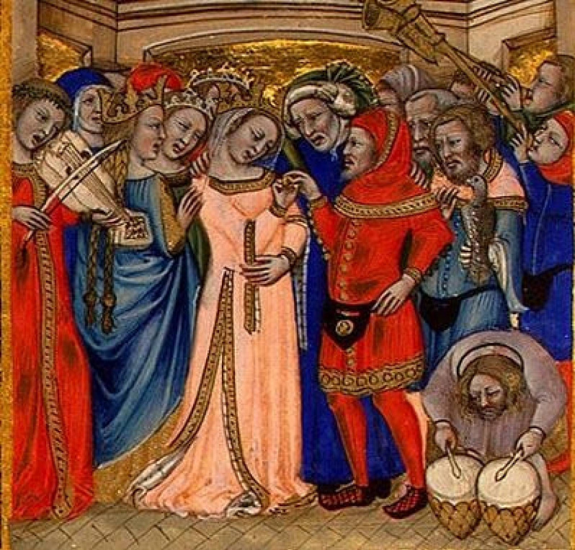 Свадьба на средневековой фреске