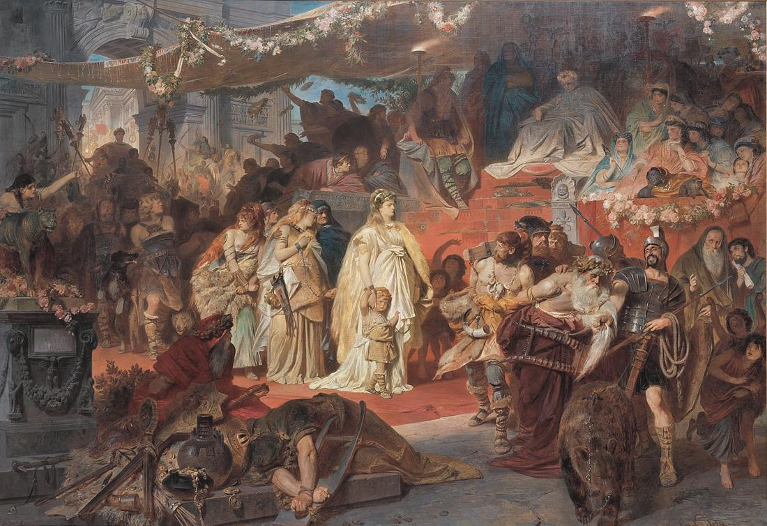 Karl Theodor von Piloty, Thusnelda at the Triumphal Entry of Germanicus into Rome, 1873