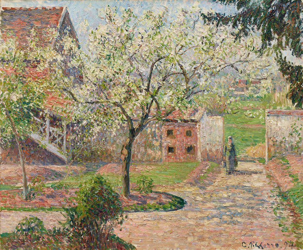 Камиль Писсарро, "Сливы в цвету, Эраньи. Дом художника" (1894)