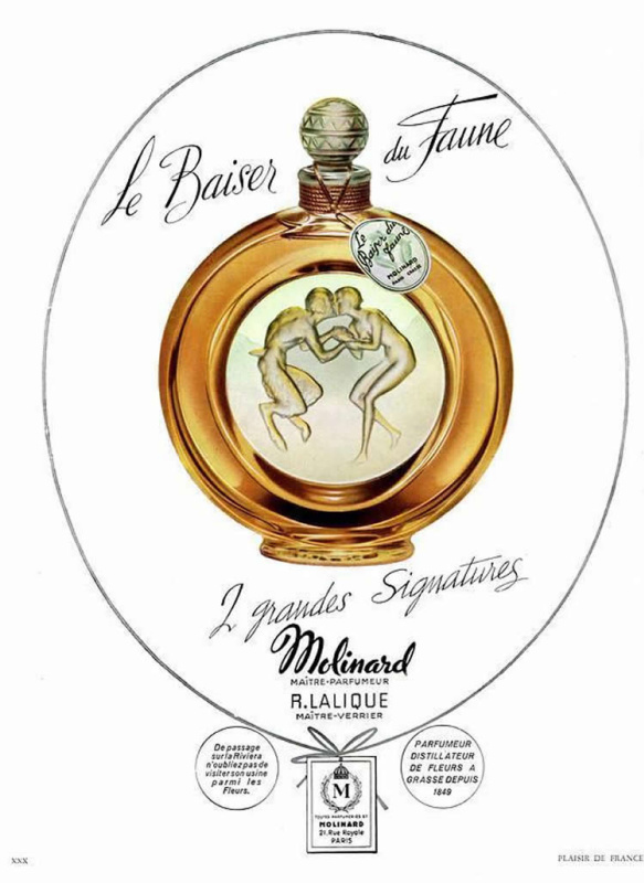René Lalique. Perfume bottle Le Baiser du Faune (Kiss of the Faun) for the Molinard company. 1928