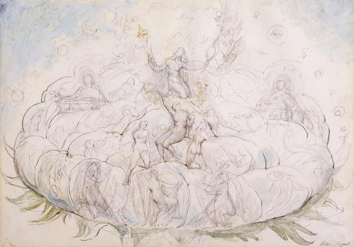 William Blake. Queen of Heaven in glory. Illustrations for "the divine Comedy"