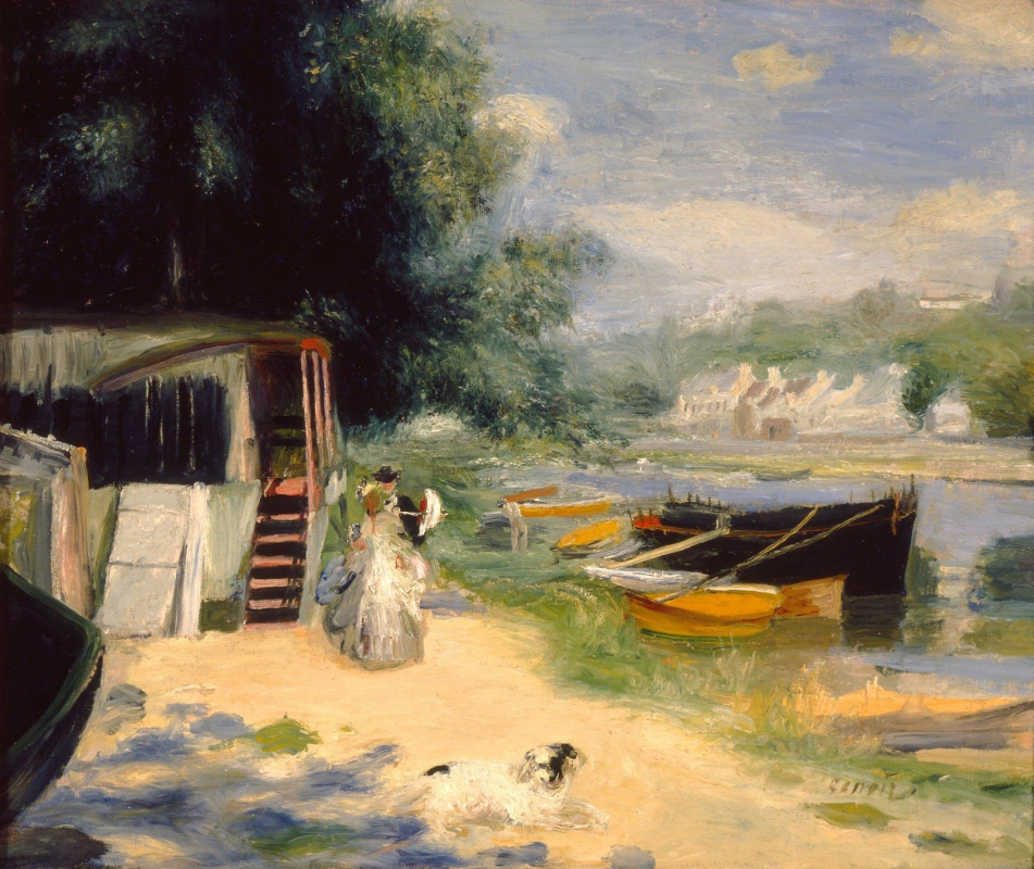 Pierre-Auguste Renoir. La Grenouillère, View of Bougival