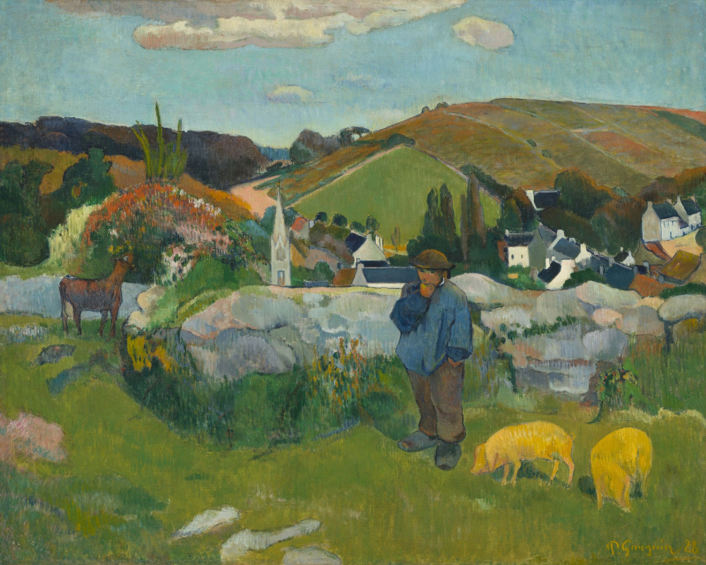 Paul Gauguin. Pork herd, Brittany