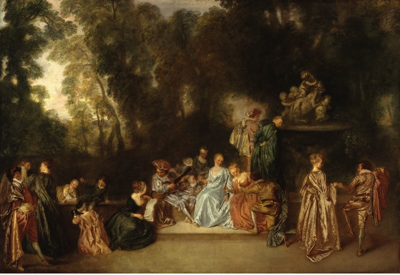 Antoine Watteau. Empresa al aire libre