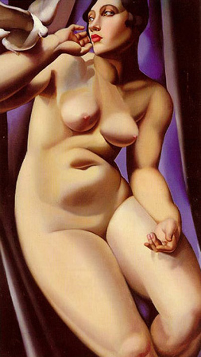 Tamara Lempicka. The Nude woman and the dove