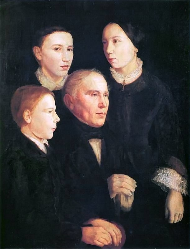 Jan Matejko. Portrait of Franciszek Matejko, father of the artist, with three children