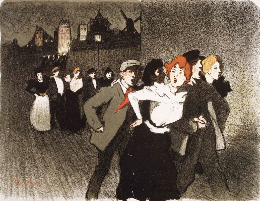 Theophile-Alexander Steinlen. On the street (Lovers and mistresses)