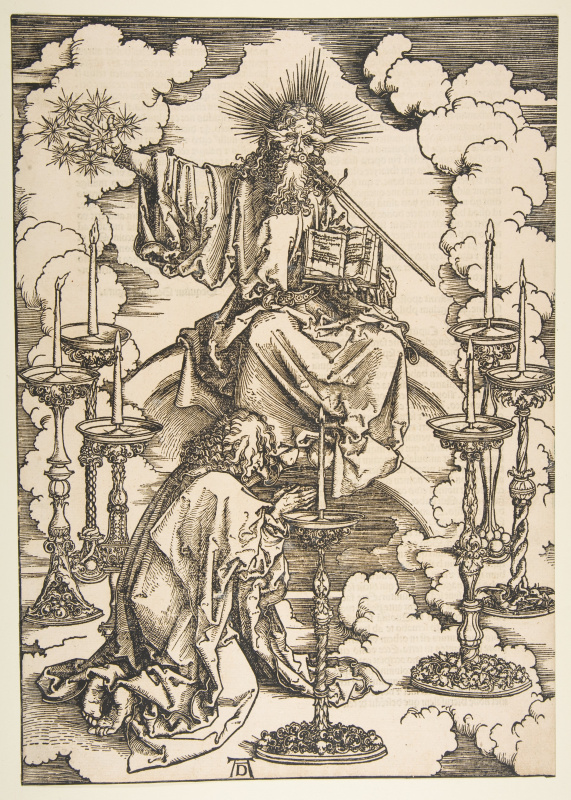 Albrecht Dürer. A vision by Saint John the seven lamps