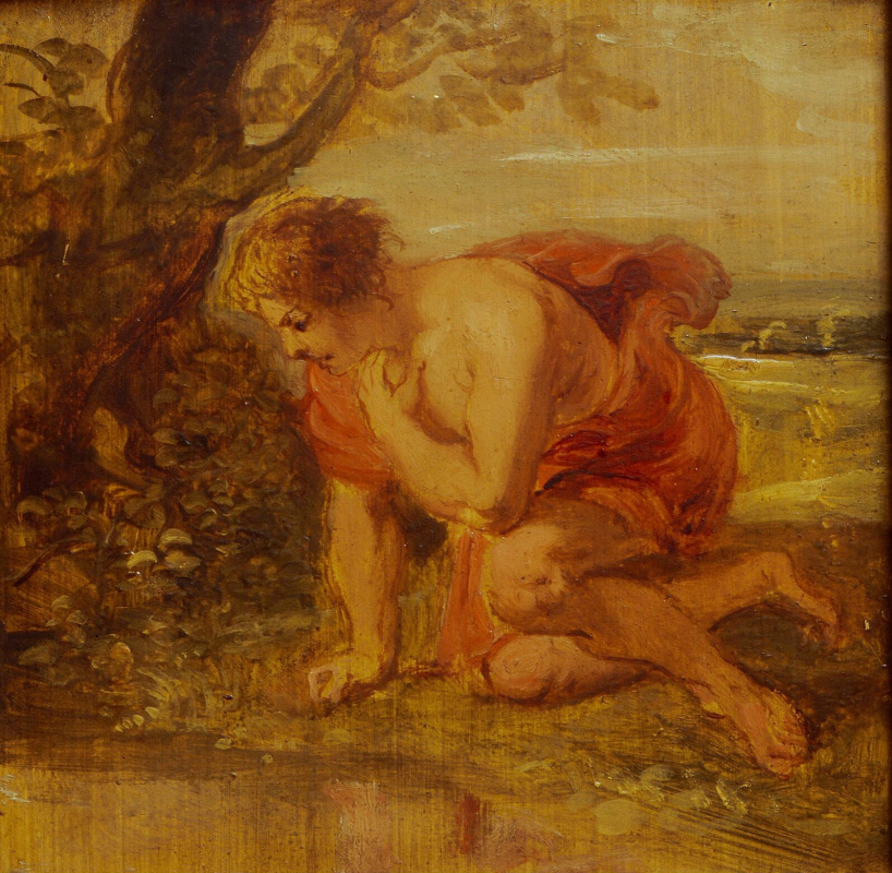 Peter Paul Rubens. Narcissus in love with his own reflection. Sketch