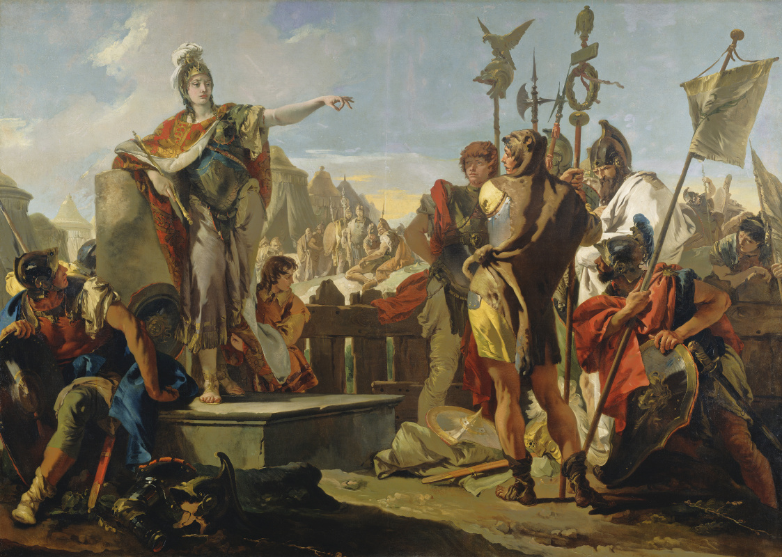 Giovanni Battista Tiepolo. Queen Zenobia addresses her soldiers